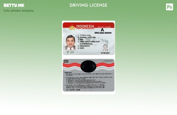 Шаблон за возачка дозвола во Индонезија во модерен стил ( – сегашен).